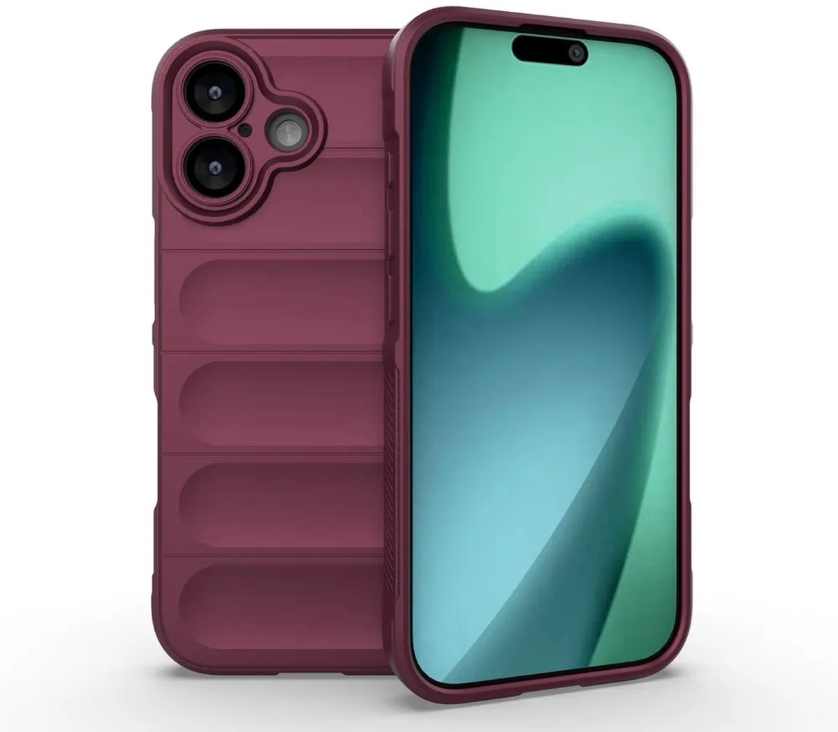 MobyDefend Hoesje - Geschikt voor iPhone 17 - TPU Gripcase - Donkerpaars