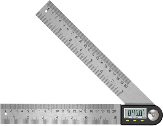 Rapporteur EXCITAT - Règle d'angle numérique - avec écran LCD - Règle d'angle en acier inoxydable - Convient pour la menuiserie, la maison, les artisans et les projets de construction