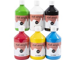 A-color Acrylverf - Colour School, primaire kleuren, 01 - glossy, 6x500 ml