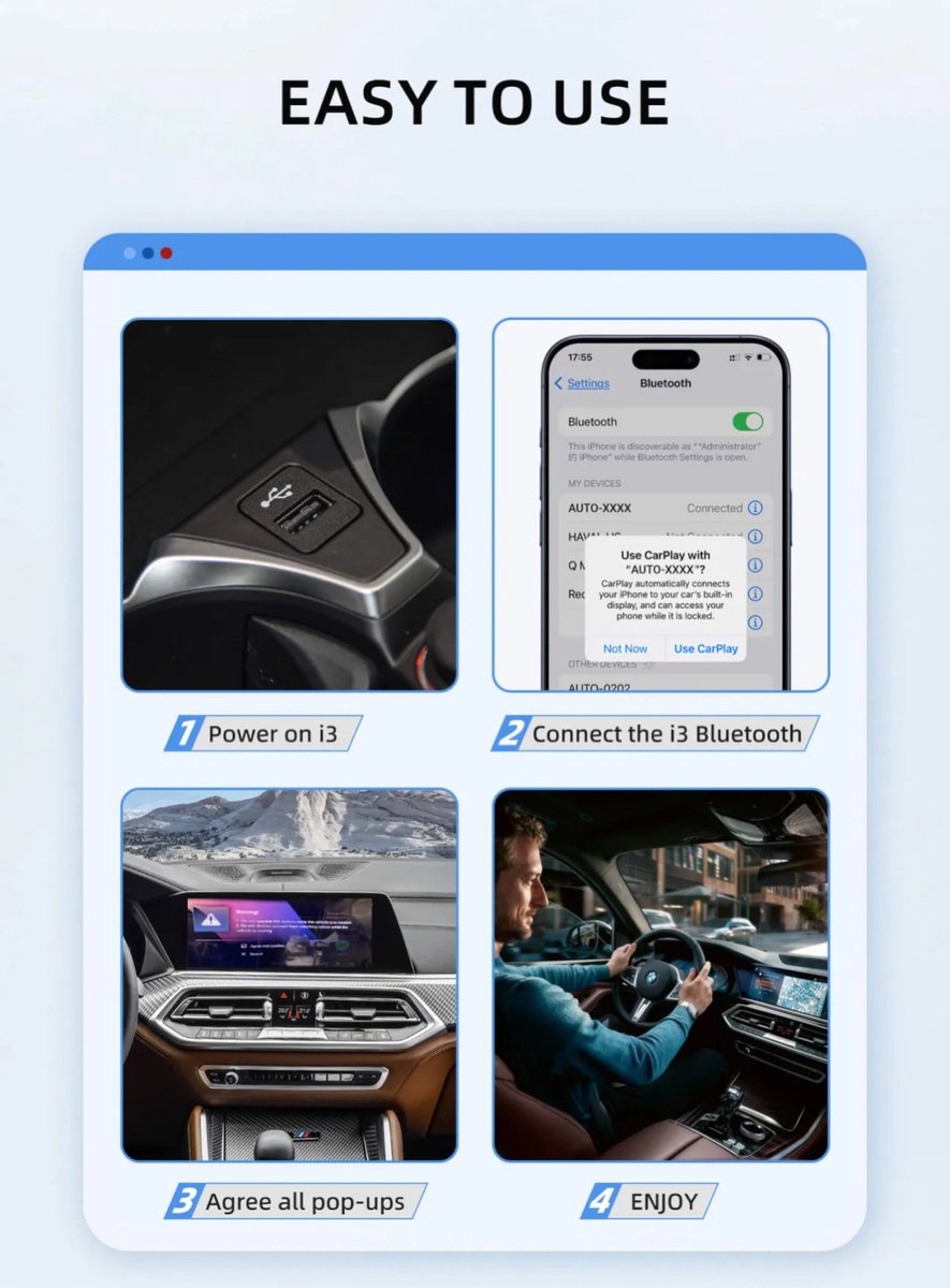 Ottocast Mando a distancia inalámbrico para CarPlay AI Box, Bluetooth Air Mouse Handheld Controller compatible con OttoAibox I3, P3, P3 Lite, Play2Video Pro, fácil de conectar y usar