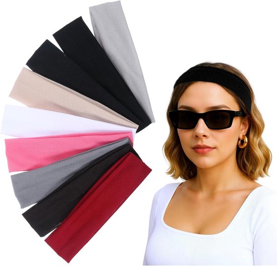 Hoofdbanden voor Dames - Set van 9 Stuks - Antislip - Sport - Elastisch - Yoga - Fitness - Hardlopen