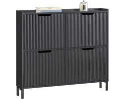 SoBuy FSR177-L-SCH Schoenenkast - 100 x 19 x 91 cm - Zwart