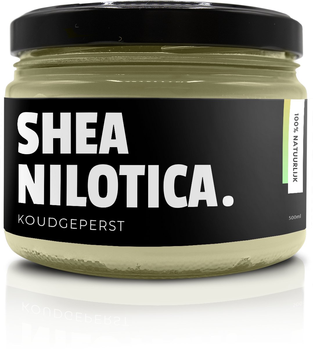 Natuurbazen Shea Nilotica – 100% Natuurlijk, Ongeraffineerd & Onbewerkt – 500ml in Glazen Pot – Zachte, Romige Textuur met Milde Geur – Rijk aan Vitamine A, E & Omega Vetzuren – Voor Gezicht, Babyhuid, Haar & DIY Cosmetica