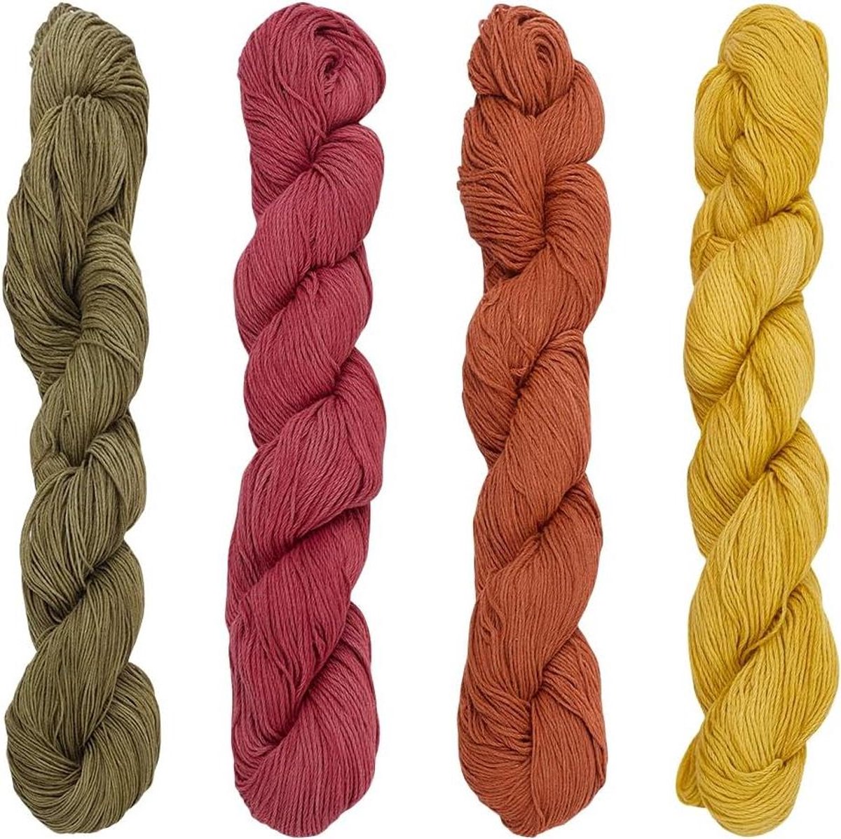 Sashikonaai-draad 4 stuks - Natuurlijk geverfde katoenen Japanse quilt- en borduurdraad - Sashiko set accessoires