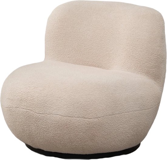 Fauteuil pivotant Lara teddy sable fauteuil pivotant