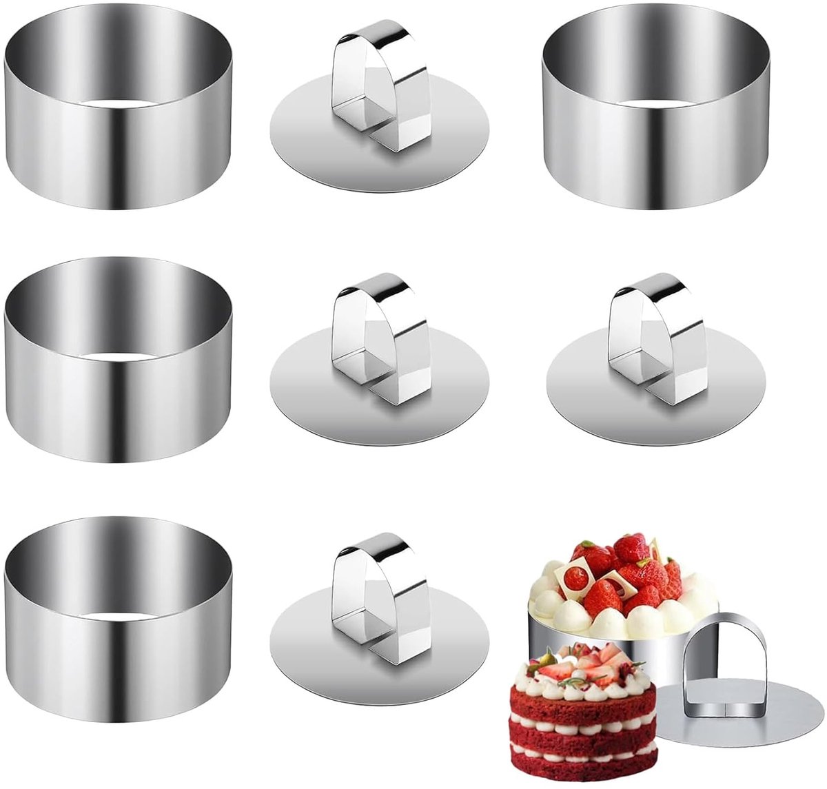 Serveerringen set van 4 - veelzijdig en duurzaam - 8 cm