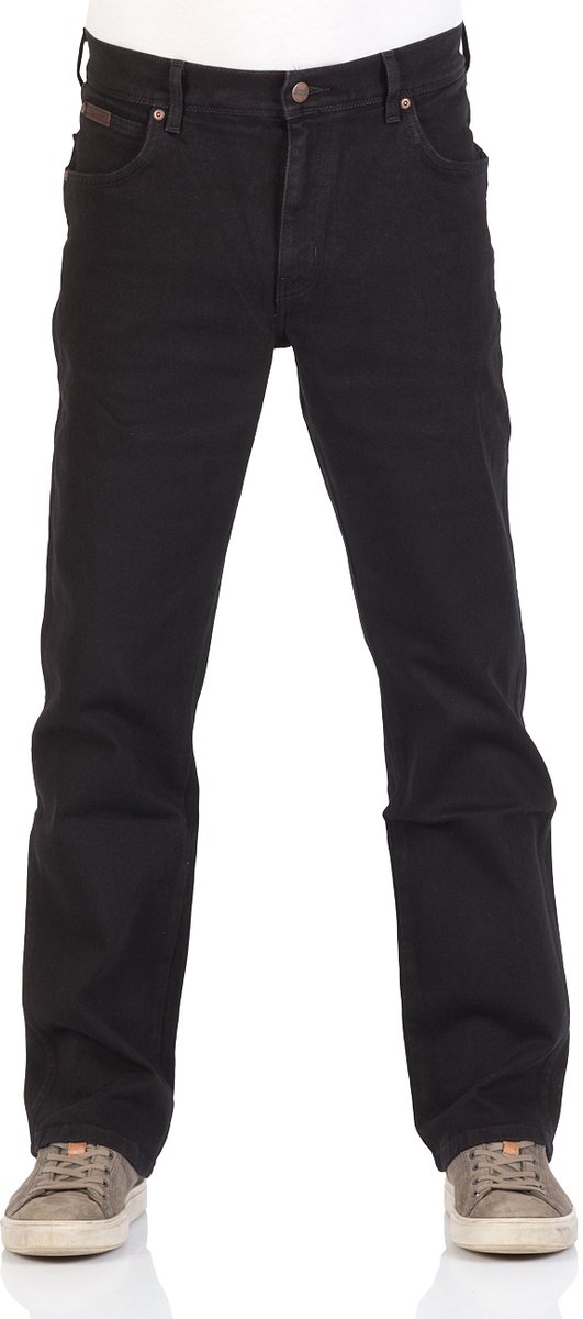 Wrangler Texas Str Heren Regular Fit Jeans W50 X L34 Zwart