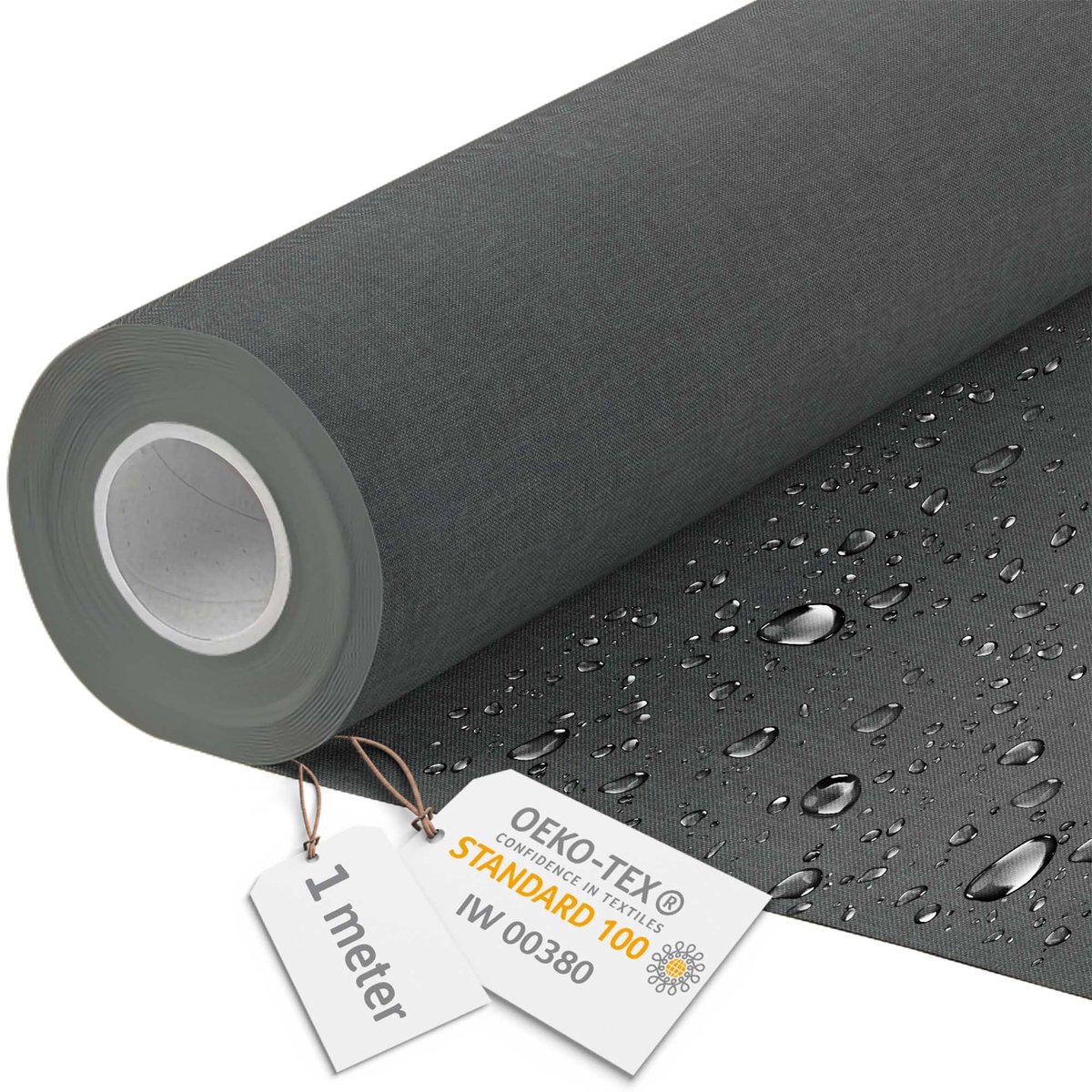 DreamRoots Canvas Waterdicht - Meubelstof per meter, Imitatie Plat 160 cm Breed - Waterafstotende stof 220 g/m2 600D - Zonneschermstof Waterdicht per meter, Stony Beach 1M