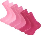 6 paires de chaussettes fille - Katoen - SQOTTON® - Rose - Mix - Taille 31-34