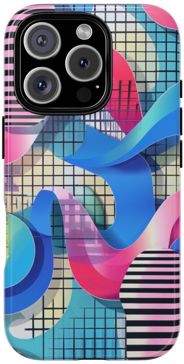 Kleurrijk Abstract Geometrisch Patroon – Telefoonhoesje Geschikt voor iPhone 16 Pro