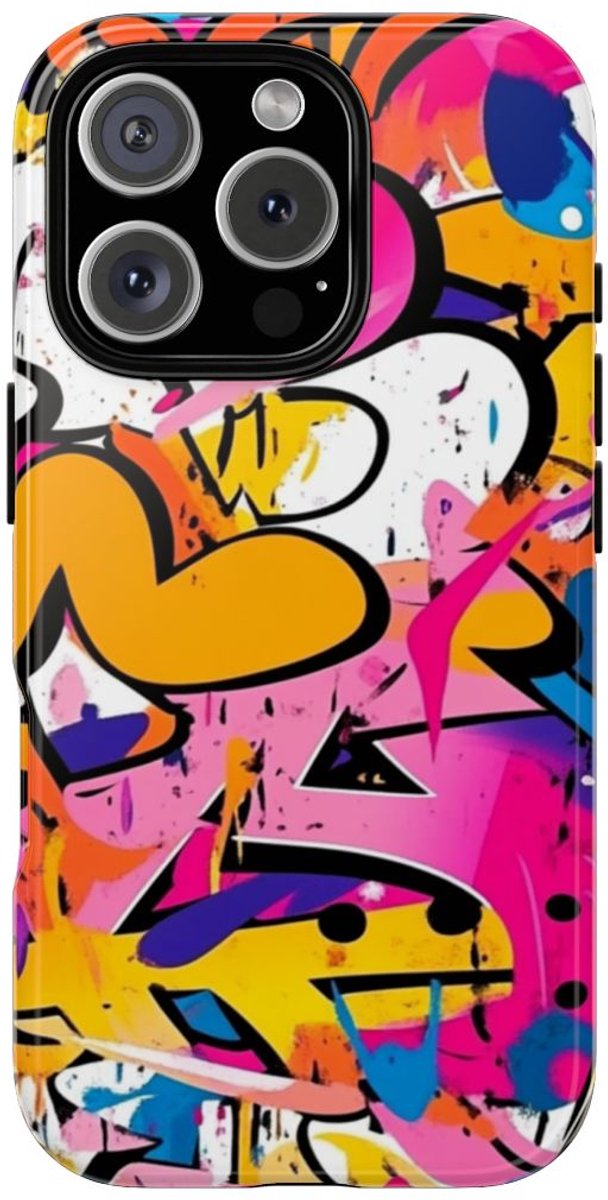 Kleurrijke Abstracte Graffiti Kunst – Telefoonhoesje Geschikt voor iPhone 16 Pro