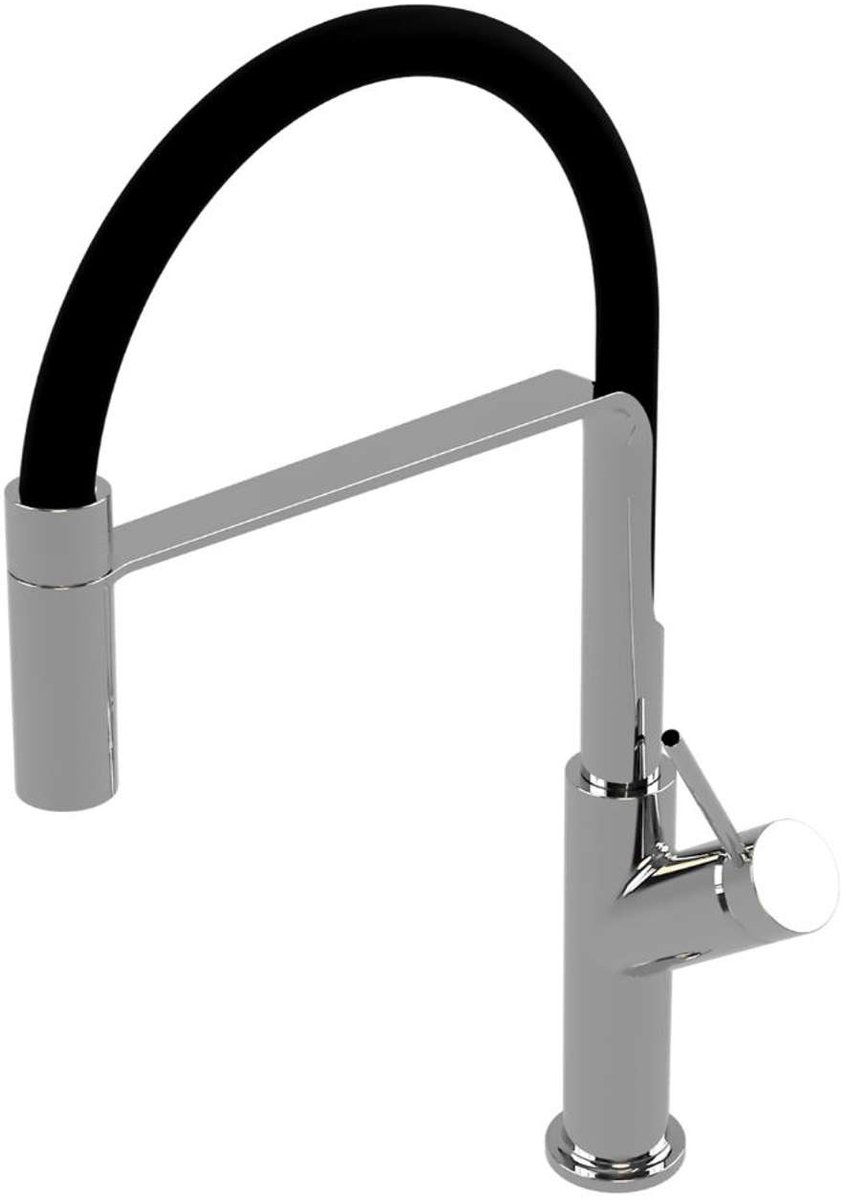 OMNIRES Vita - Keukenkraan met flexibele arm, chroom/mat zwart VI6350BLCR