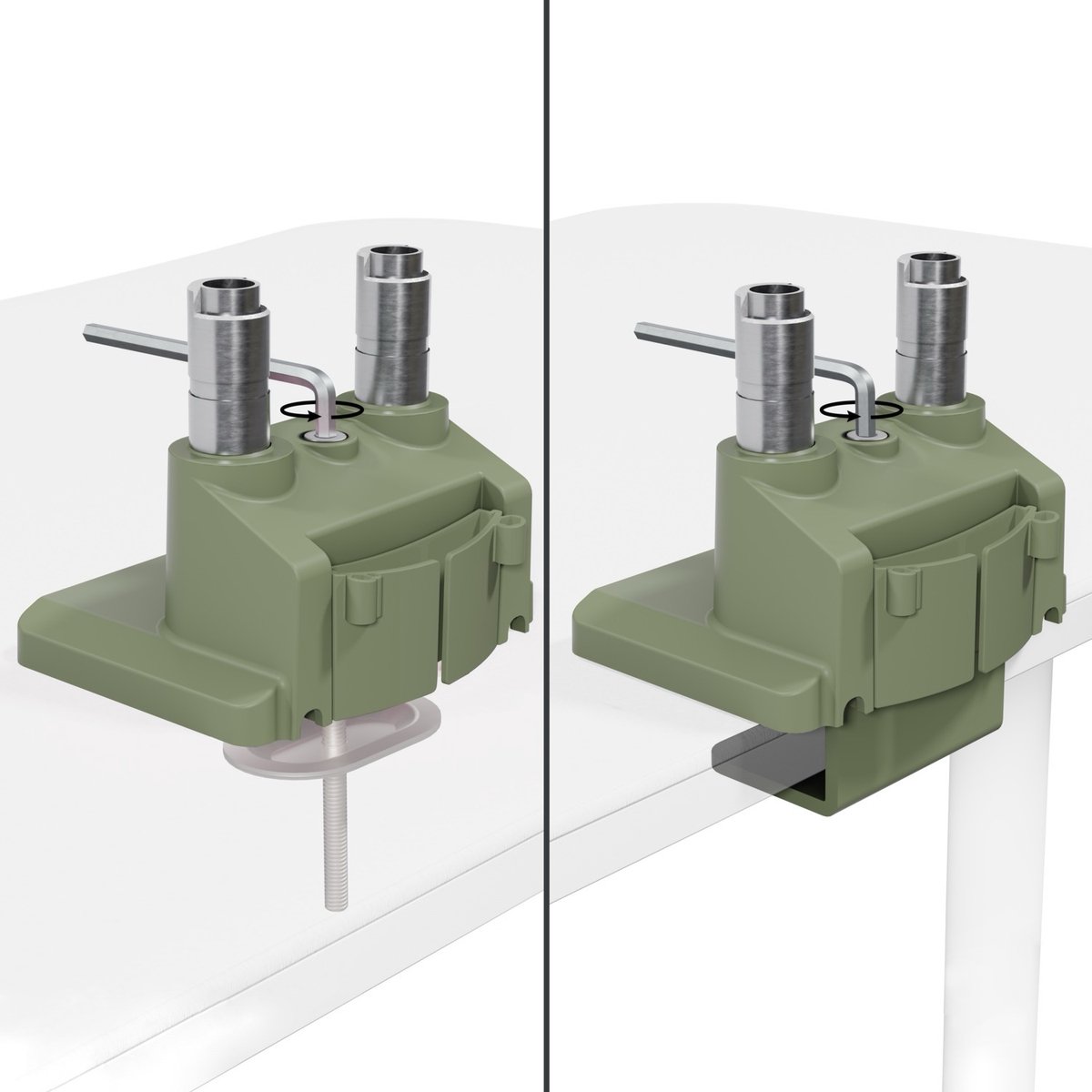 Arozzi Alzare Neo Dubbele Monitor Arm - Gasfeder - Bosgroen thumbnail 2