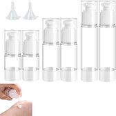 Allecto Plus - Set de 6 flacons pompe pour cosmétiques - Flacon rechargeable pour crème visage et Shampooing - Distributeur de lotion pour la Douche - Distributeur d'essence