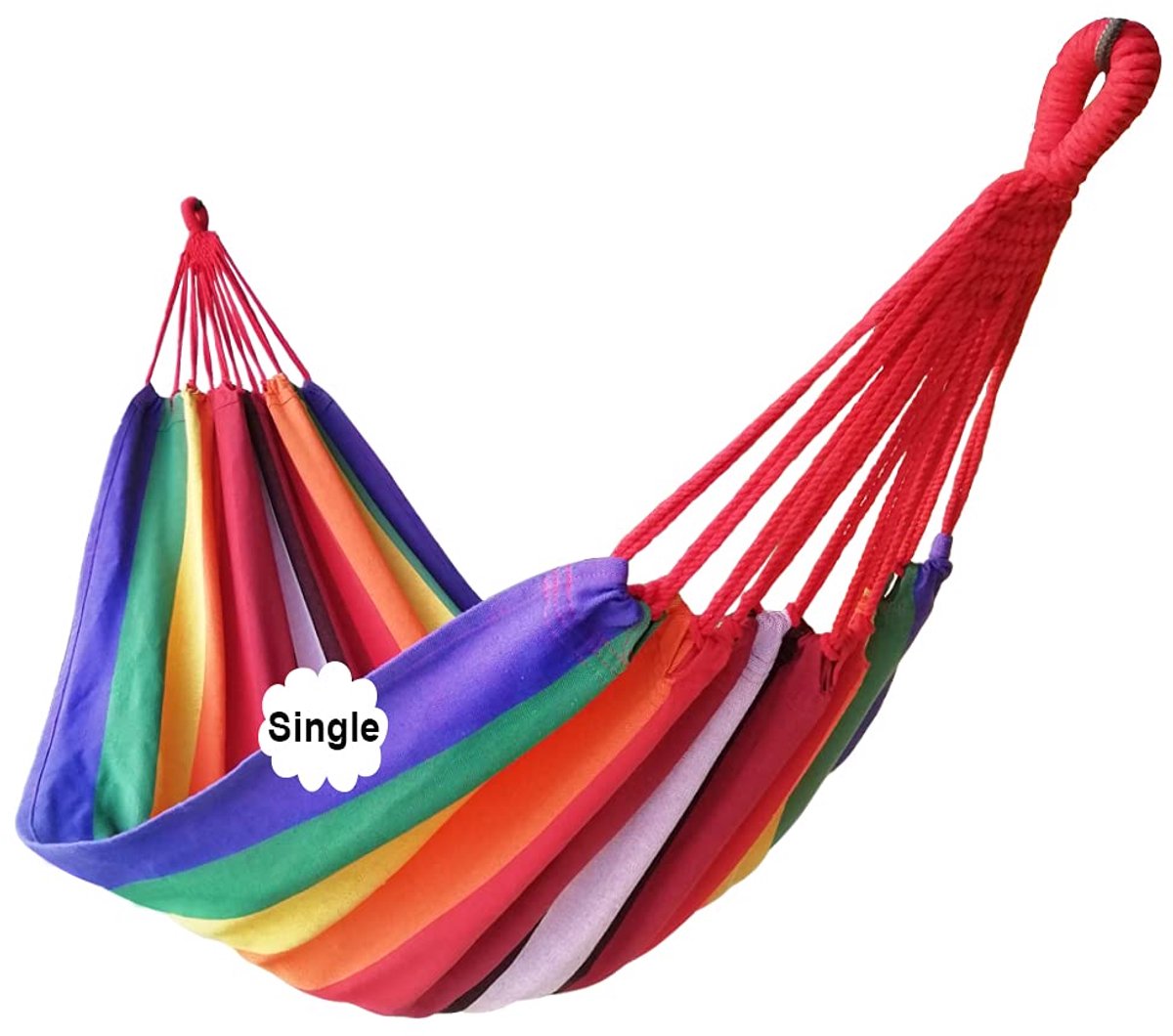 Ibenzoa® Comfortabele Braziliaanse Hangmat voor Binnen en Buiten - 1 Persoon, 200 x 100 cm, Tot 250 kg