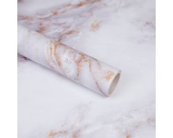 Unyqoos® Zelfklevende Marmerlook Folie voor Meubelrenovatie, 40 x 300 cm, Waterdicht Vinyl