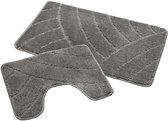 Ikado Badmat set klassiek grijs 50 x 80 cm + 40 x 50 cm