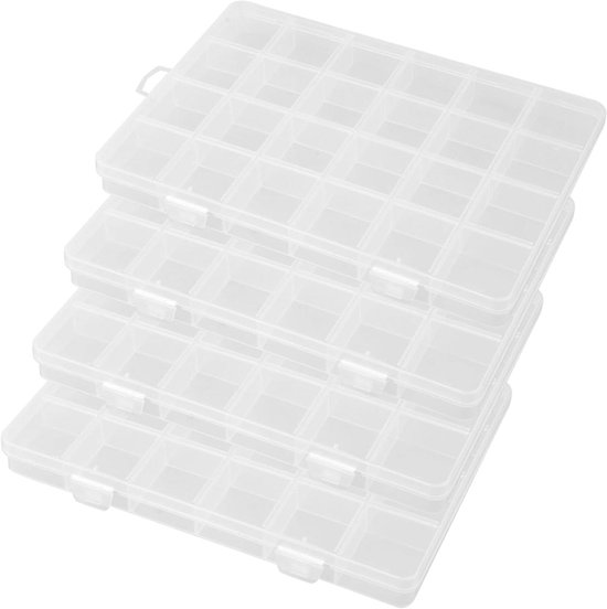 Opbergdoos transparant 6 vakken kopen