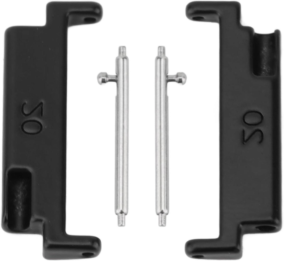 Inovra Plus - Metalen Horlogebandadapter 20-22 mm voor Universele Horlogeband Vervanging (Zwart) met Veerbars