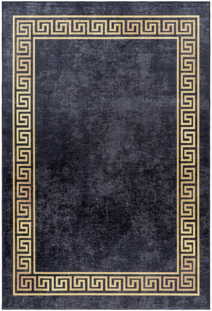Laagpolig vloerkleed Fiesta (zwart 4305) - 80x250 cm