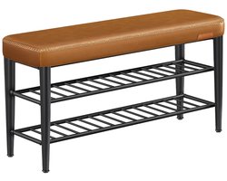 Ekho Collection Shoe Bench - Schoenenrek - Entryway bank - Zeer elastisch schuim - 30 x 100 x 50 cm - karamelbruin