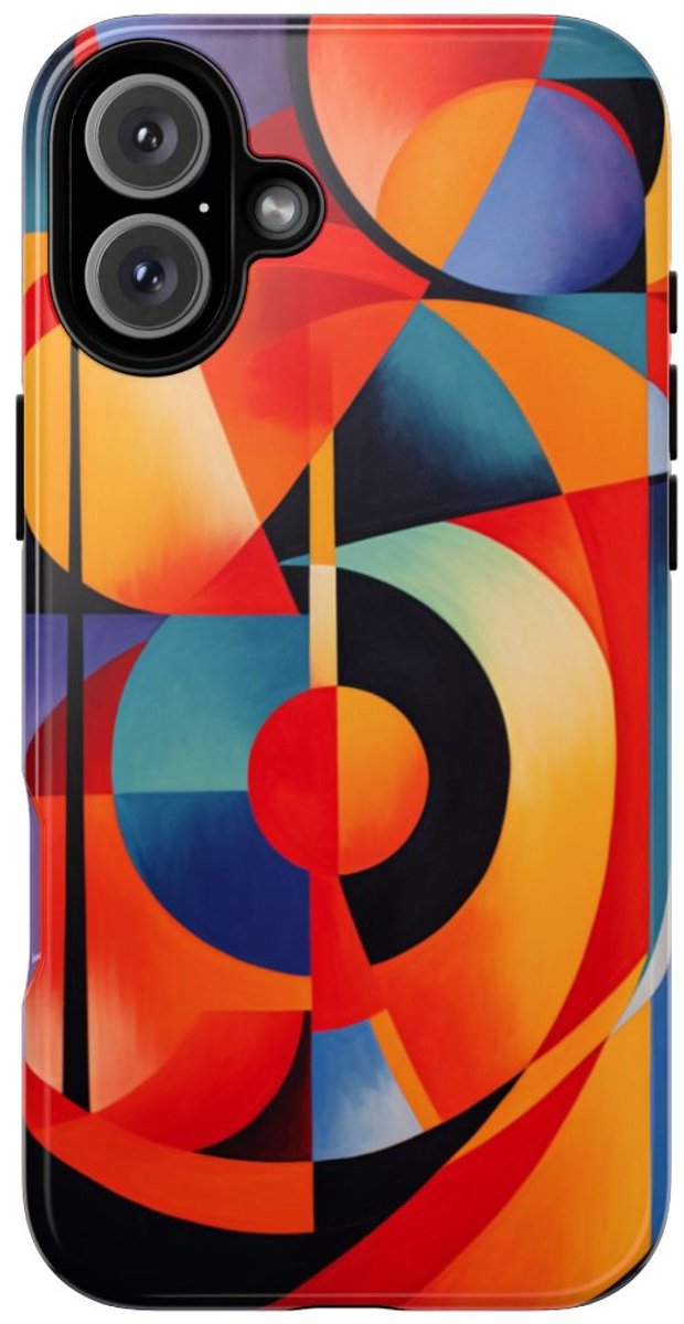 Vrolijke Geometrische Abstracte Kunst – Telefoonhoesje Geschikt voor iPhone 16 Plus