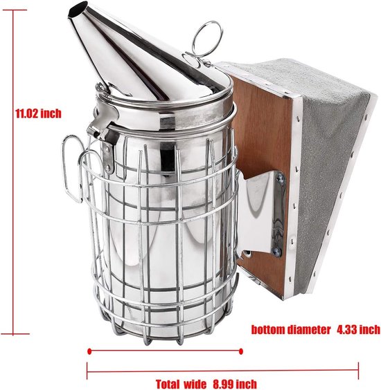 HunterBee beekeeping smoker kit Bee Hive Smoker set and professional beekeeper hat for men women van Merkloos	 — afbeelding 2
