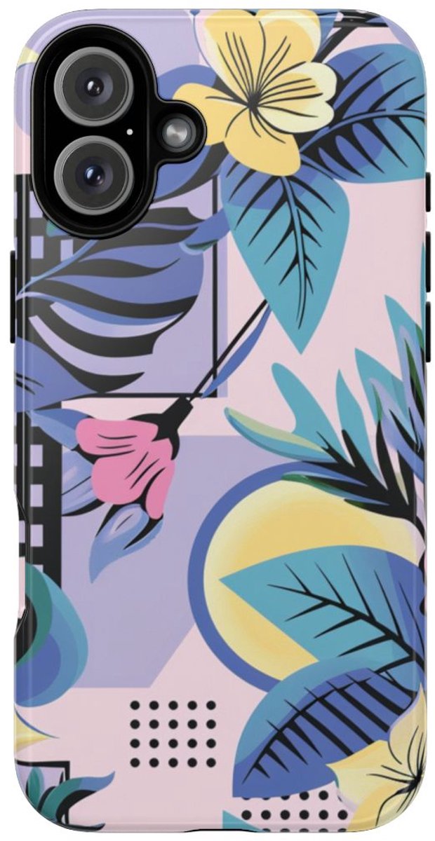Bloemrijk Geometrisch Patroon – Telefoonhoesje Geschikt voor iPhone 16 Plus