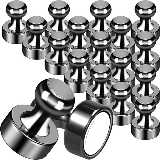 Sterke magneten, 28 stuks, zwarte neodymium-magneten, extra sterk, mini- magneet voor koelkast, magneetbord, kegelmagneten, steekbord, prikbord, kleine magneten voor whiteboard, kantoor