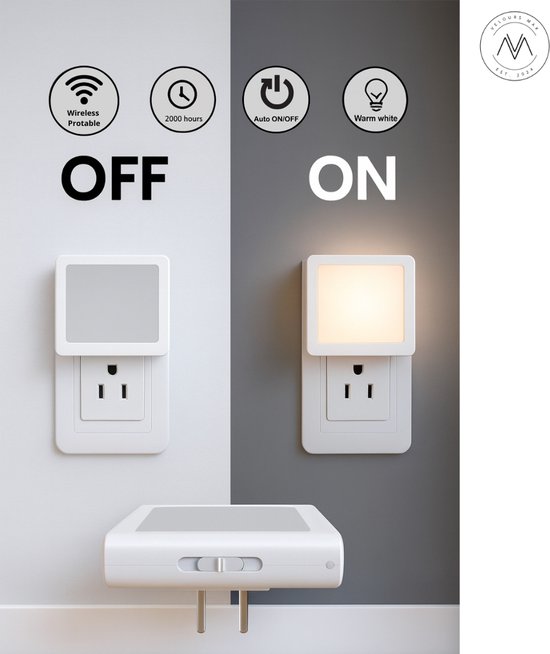 Velours Max® - Nachtlampje - Nachtlampje Met Dag/Nachtsensor - Nachtlampje Stopcontact - Plugin Ledlamp - Warm Licht - Dimbaar - Baby - Kinderen - Peuter - Nachtlampje Volwassenen - Nachtlampje Kinderen - Nachtlampje Baby - Lampen - Lampjes - Kind van Merkloos — afbeelding 2