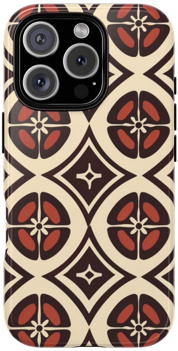 Geometrisch Bruin-Beige Patroon – Telefoonhoesje Geschikt voor iPhone 16 Pro