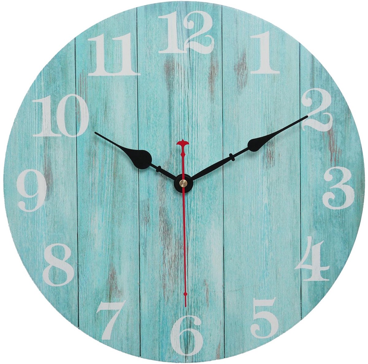 Moderne Houten Wandklok 32,5 cm - Stil Uurwerk Zonder Tikgeluid - Voor Woonkamer, Keuken & Kinderkamer