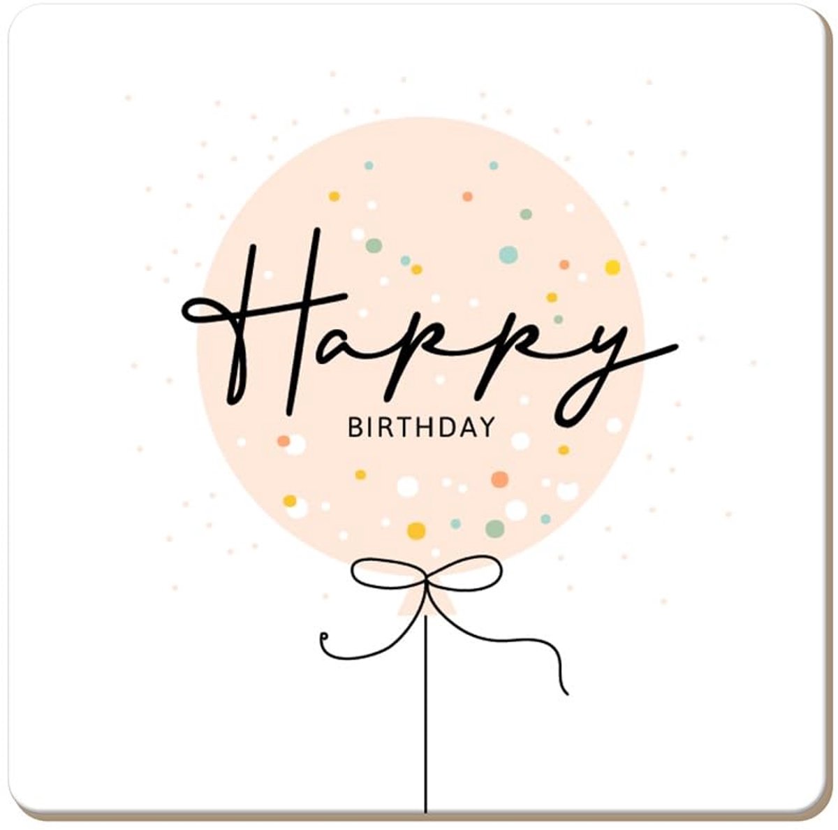 Grappige kurken onderzetter van Graphic Workshop | Happy Birthday, kleurrijk
