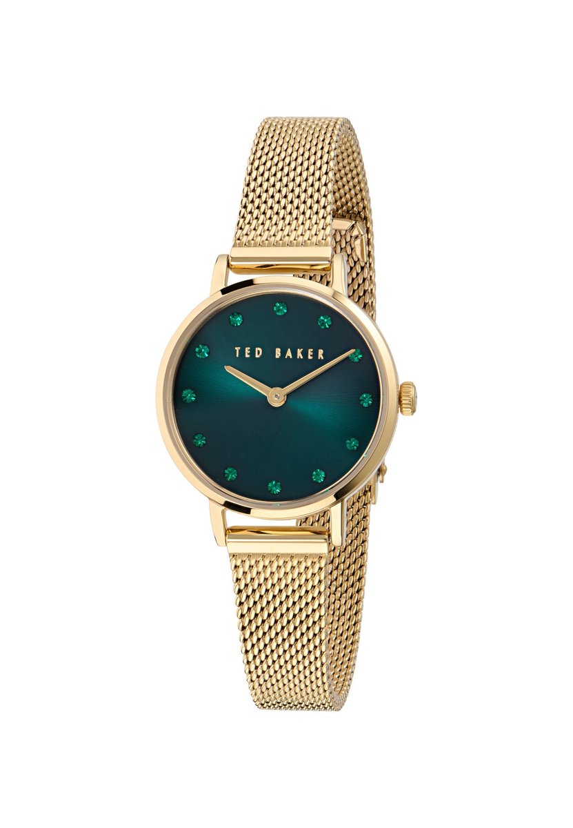 Ted Baker Staciie Quartz Analoog Horloge Goud En Groen Kast: 100% Roestvrij Staal | Armband: 100% Mesh-Materiaal 28 BKPSTS503W0, BKPSTS504W0