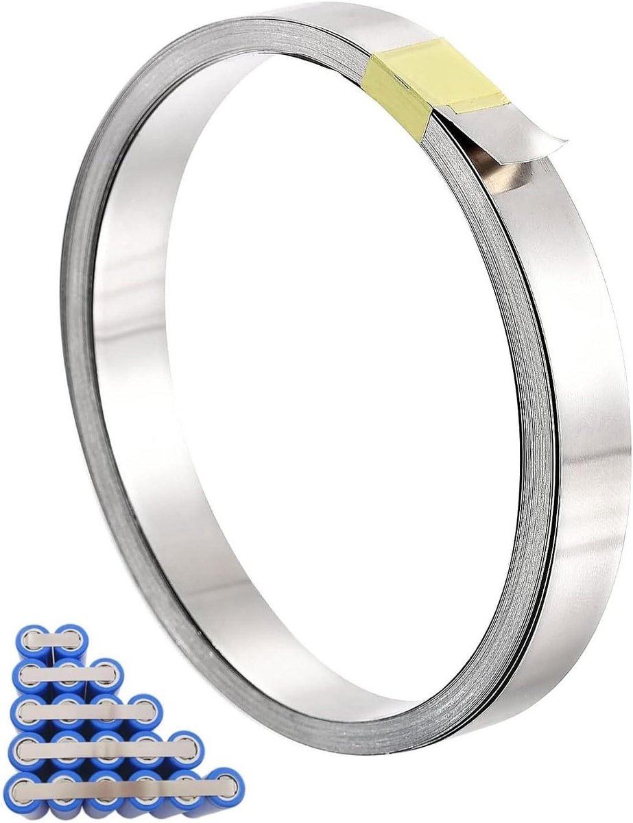 Allecto Premium - Puur nikkel band 015 x 8 mm - 10 m - Batterij solderen - Handmatig snijden