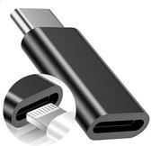 Lightning naar USB - C Adapter | Verloop | Koppelstuk | Tussenstukje | Voor Opladen en Dataoverdracht | Niet geschikt voor Audio | Zwart