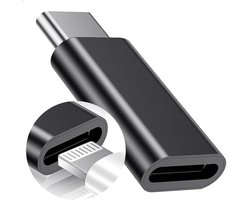 Lightning naar USB - C Adapter | Verloop | Koppelstuk | Tussenstukje | Voor Opladen en Dataoverdracht | Niet geschikt voor Audio | Zwart