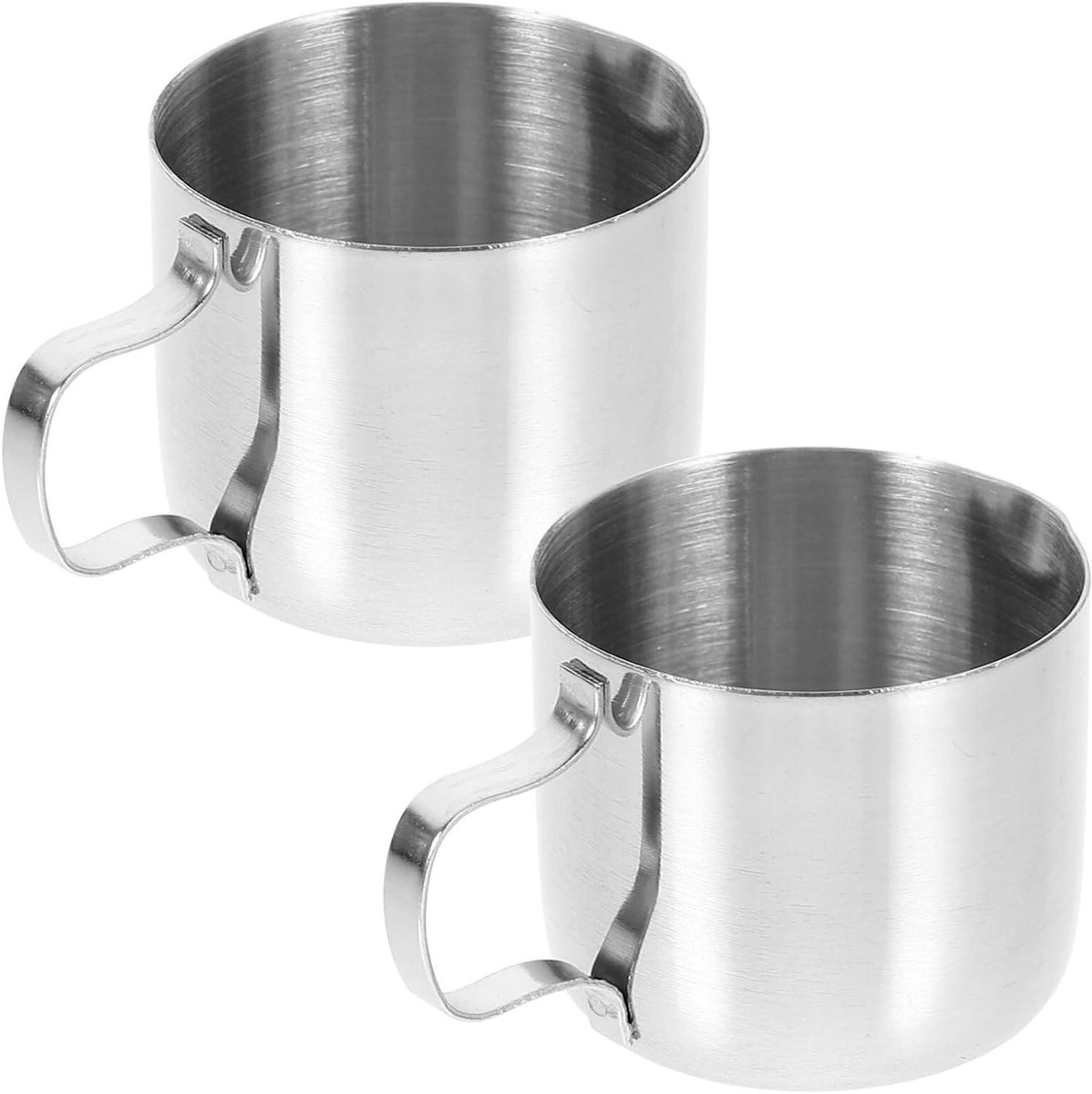 - Melkkan Roestvrij Staal 2 Stuks - Kleine RVS Melkopschuimer - Cappuccino Stoomkoker - 30 ml Melkkannetje - Koffie Accessoires