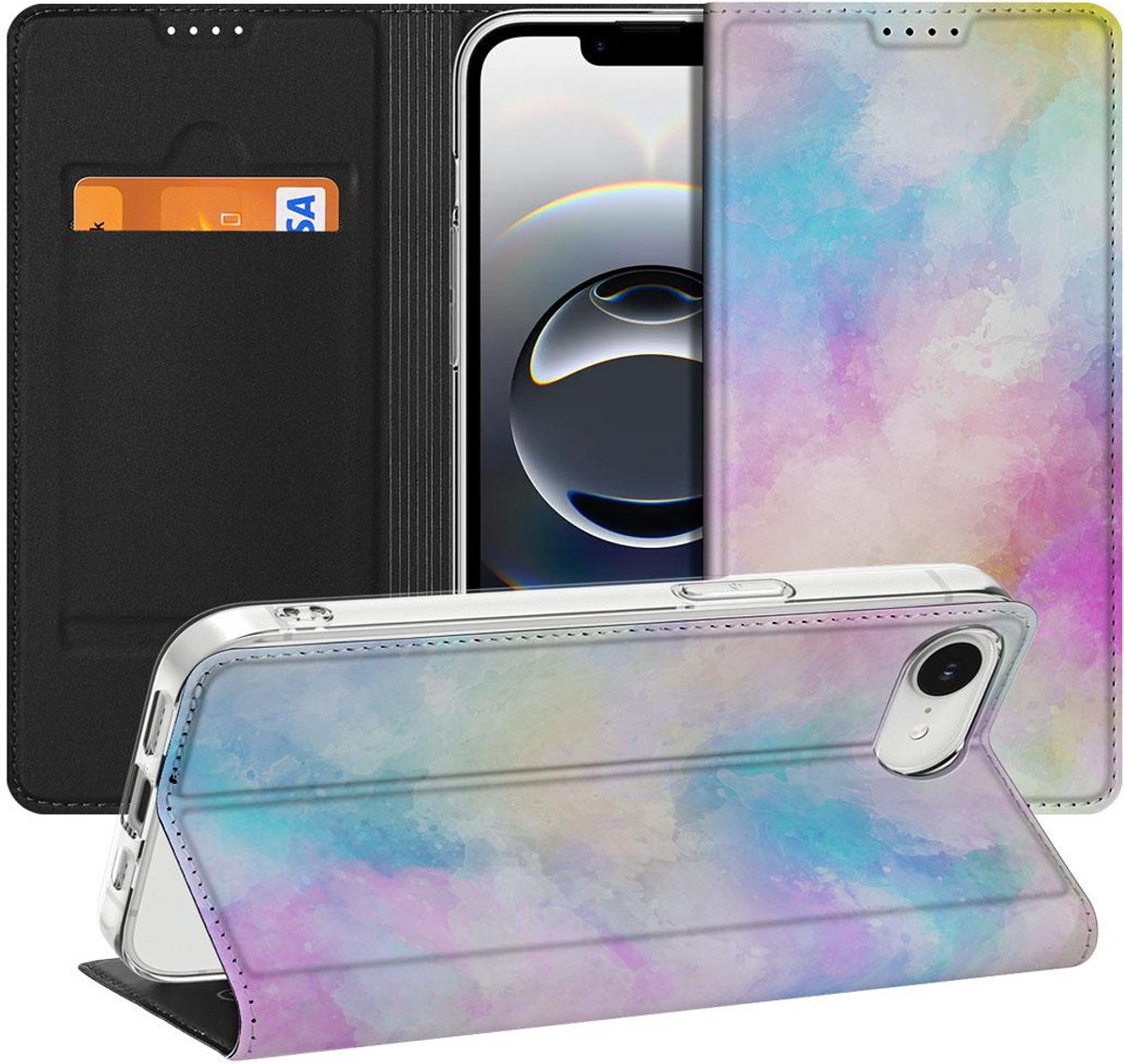 Bookcase voor Apple iPhone 16e/17e Watercolor Light