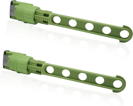 Roestvrijstalen wasrek, opvouwbare kleerhanger, ophanging, droogrek, winddicht, 18 clips voor ondergoed, sokken, handschoenen, snel kleding van de kleerhanger, groen