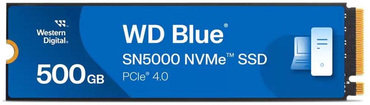 WD Blue SN5000 500GB - SSD M.2 2280 - PCI Express 4.0 x4 - 500 GB - NVMe - 300TB - PS5 compatible - blauw zwart