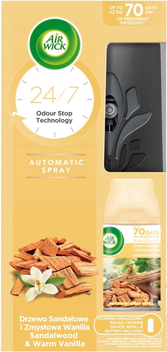 Air Wick Freshmatic automatische luchtverfrisser en navulling Sandelhout & warm Vanilla 250ml