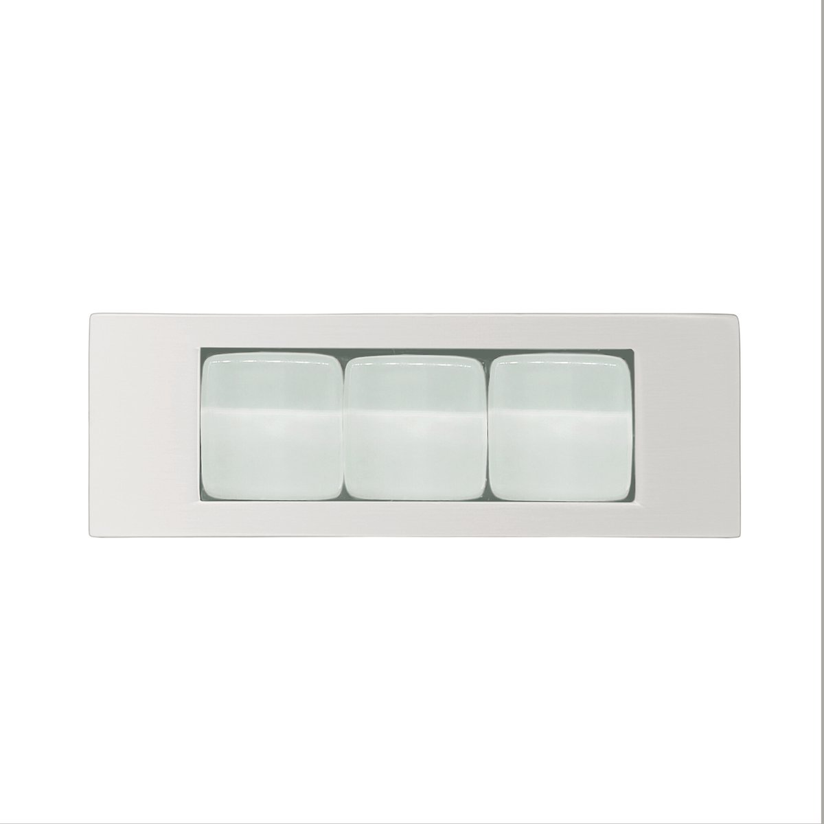 Domino Kristallen Meubelknop in Chroom en Wit Glas Kristallen knoppen Robuust glasontwerp Meubelknoppen Meubelgreep Glamoureuze stijl voor kasten en ladekasten 7x3 cm