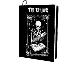 Skelet rekbare boekomslag zwart wasbaar herbruikbaar grote nylon boekbeschermer - elastische notebookwraps - geschikt voor 9 x 11 inch harde kaft boeken - klaslokaal - studenten Skelet rekbare boekomslag zwart wasbaar herbruikbaar grote nylon boekbeschermer - elastische notebookwraps - geschikt voor 9 x 11 inch harde kaft boeken - klaslokaal - studenten