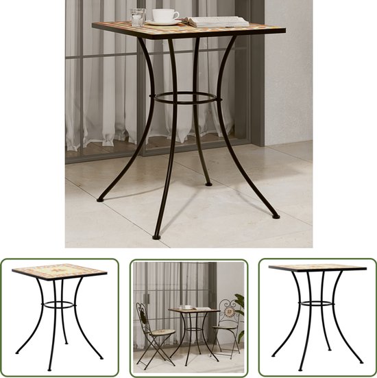 vidaXL Bistrotafel mozaïek 60 cm keramiek terracottakleurig