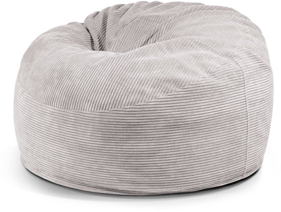 Nordura Waves: zitzak rib wit/grijs 110 cm - met vulling - binnen & buiten