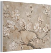 Panneau mural acoustique 100x70 cm - Peinture en Feutre Fleurs - Moderne - Beige - Wit - Blossom - Panneaux acoustiques - Décoration murale insonorisante - Isolation phonique salon - Décoration murale panneaux sonores