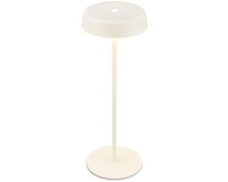 BRILONER Pala –Tafellamp oplaadbaar – dimbaar – draadloos – IP44 – warm wit licht – antiek wit kleur – Ø13 x 36,5 cm