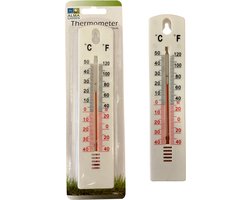 Thermometer - Buitenthermometer - Binnenthermometer - Metalen Binnen Buiten Thermometer - Wit - Thermometer voor aan Muur Gevel - Kwik - Draadloos - Min/Max - Muurthermometer - Kozijnthermometer - Temperatuurmeter - Thermometer Wit