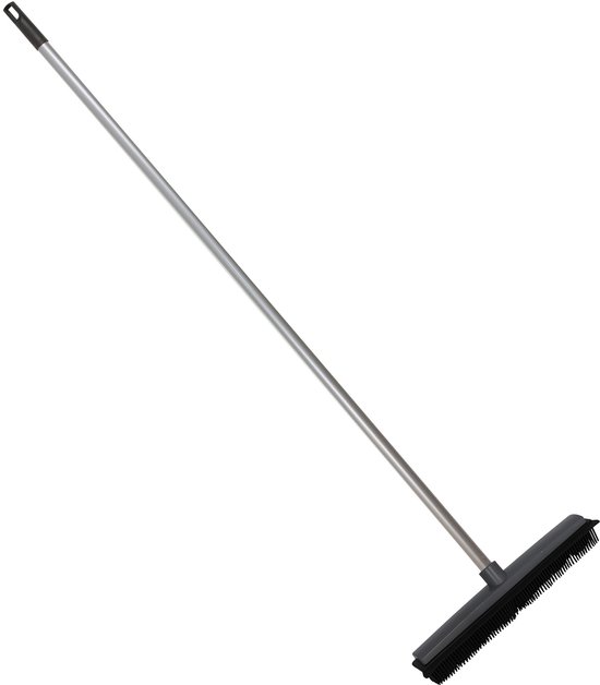 Rubberen bezem - L120 cm - rubber/metaal - grijs - kappersbezem - binnen van Sorbo — afbeelding 4